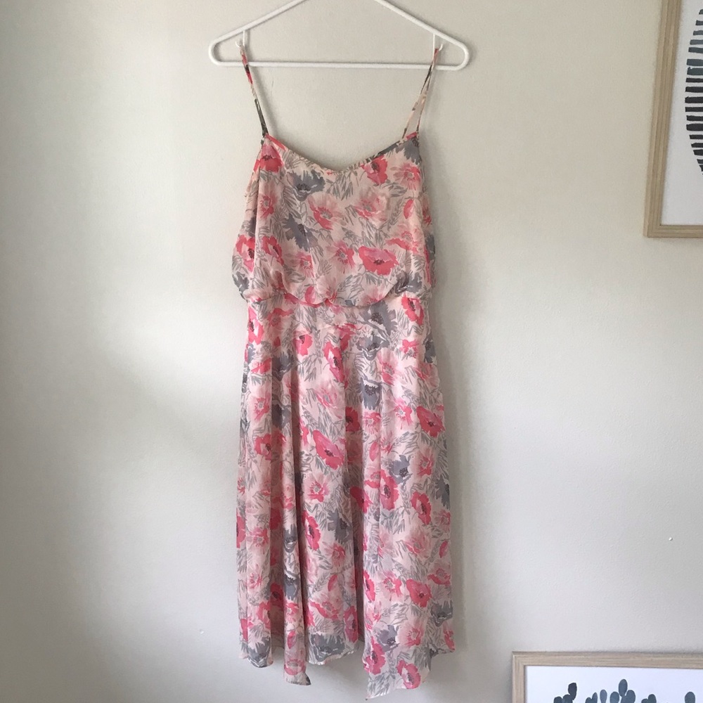 Size 2 Elise Pink Floral Banana Republic Dress